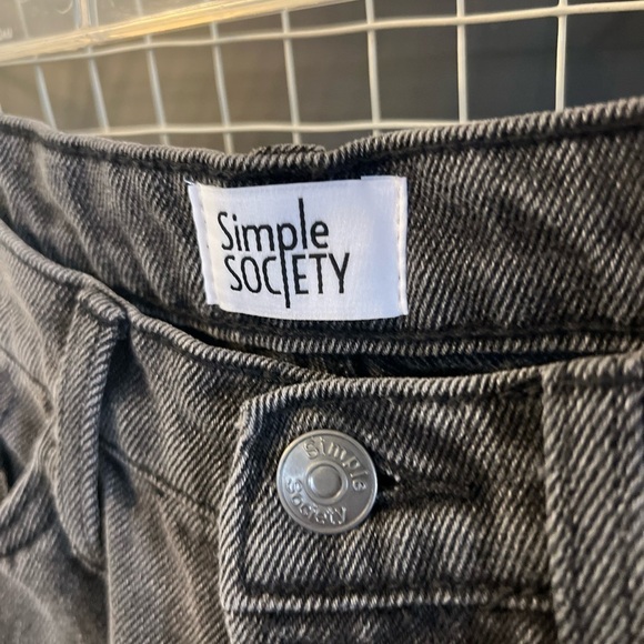NWT SIMPLE SOCIETY Distressed Black Super High Rise Straight Jean - Picture 7 of 8